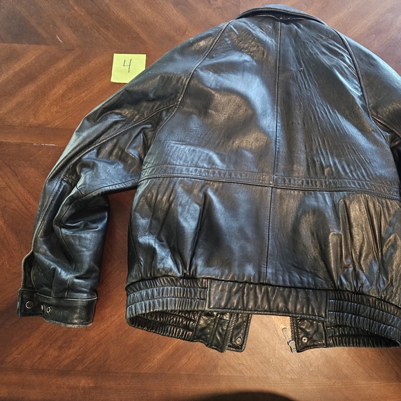 Clipper Mist By London Fog Black Leather Jacket - Picture 5 of 6
